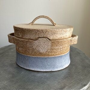 Studio Pottery ~ Signed Hand Thrown Stoneware Lidded Casserole Dish Pot